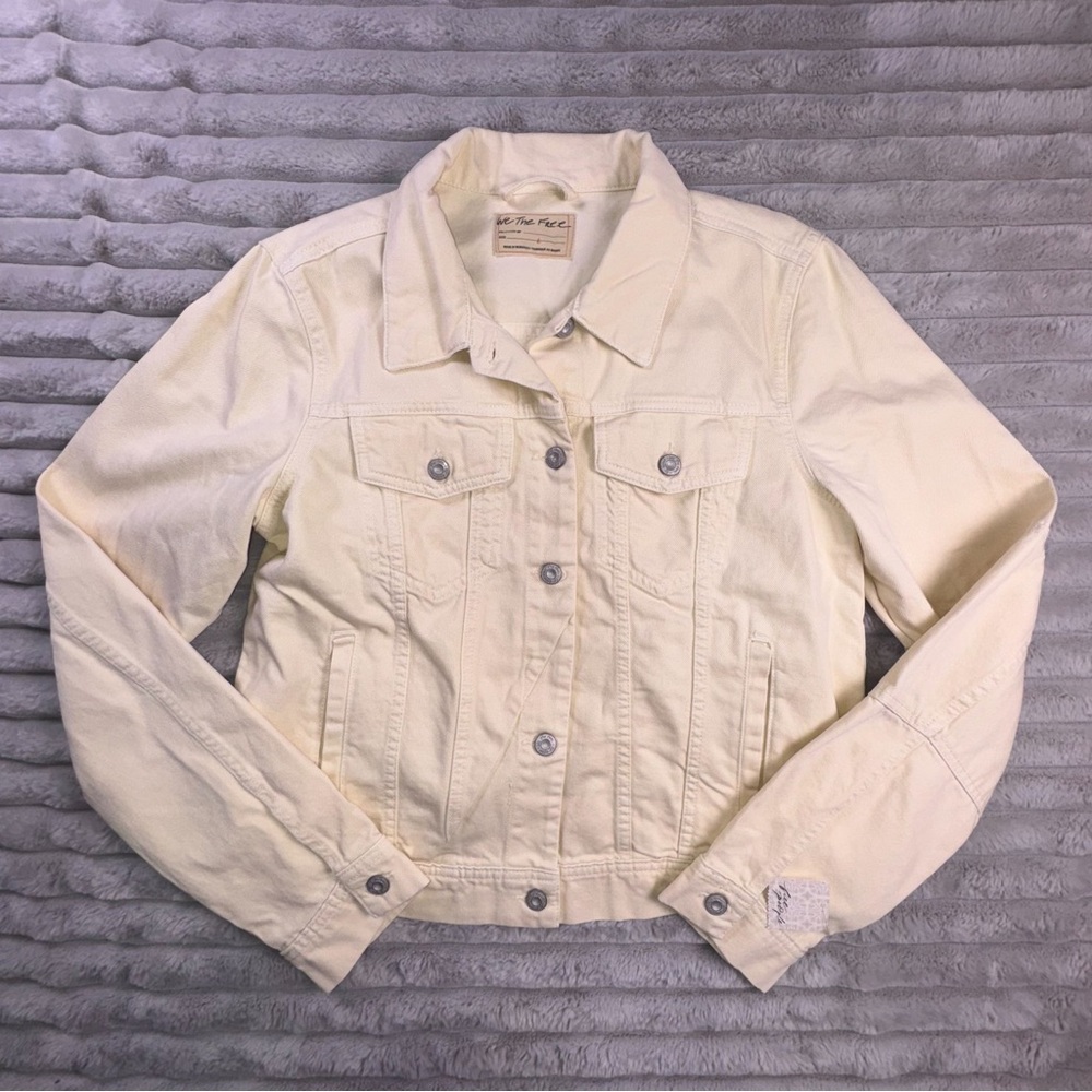 We The Free Off-White Denim Jacket Size L